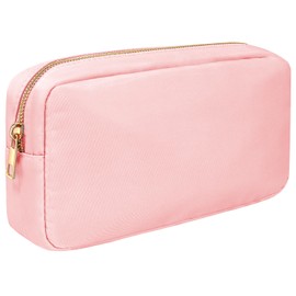 Makeup Bag Cosmetic Bag Travel Pouch, Toiletry Bags Cute Makeup Organizer, Nylon Zipper Pouches, Coin Purse, Storage Cosmetics Bag Organizer,Make up bags Small Large for Womens (Small-Pink)