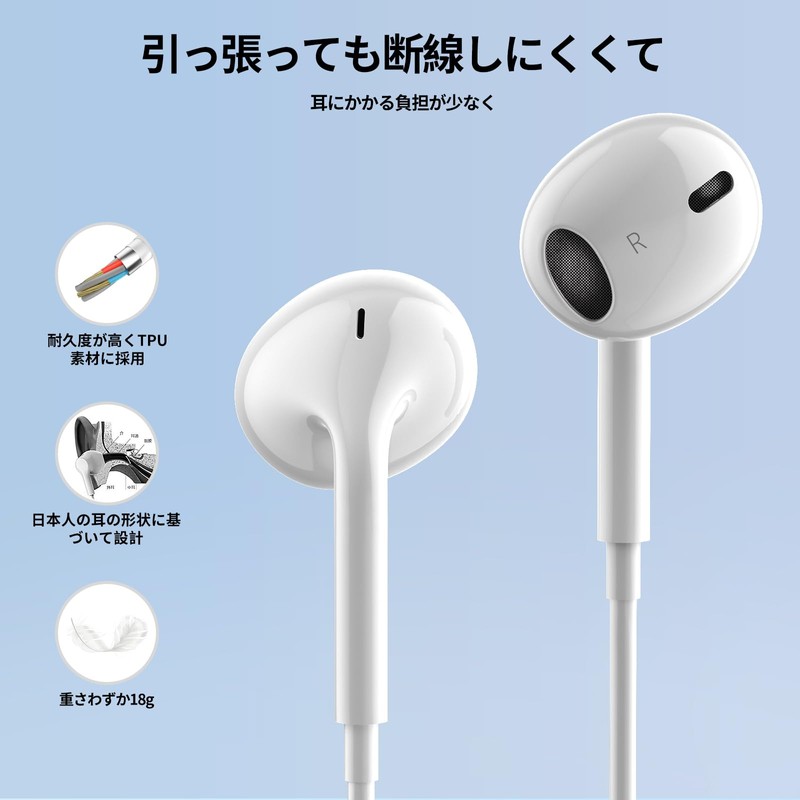 Earphones, Wired Earphones, 3.5mm Jack, HIFI Sound Quality, Volume Control,