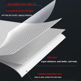 Butyl Tape Waterproof Tape, Aluminum Foil Butyl Seal Tape for Leakage, Butyl Rubber Tape for Reapring for Boat, Pipe Sealing, Roof Crack, RV, Awning, Window Sealing - 8"W x 16'L