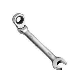 WISEUP Ratchet Wrench, CR-V Forged 10mm Flex Head Ratcheting Wrench, Industrial Dual-use Design Wrench, Anti-slip Anti-bending Ratchet Tools