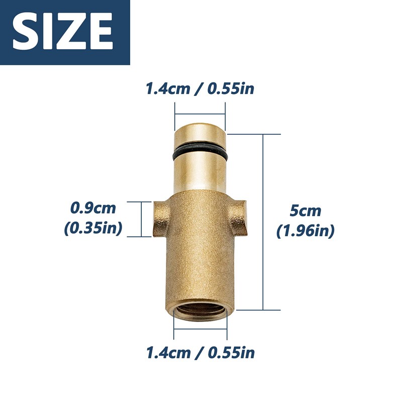 DERASL Pressure Washer Foam Cannon Connection Brass Adapter for Snow