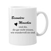 Geschenkset mit Holz-Serviertablett und Tasse, Besondere Menschen Gravur, Geschenk für