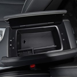 TACOBRO Center Console Organizer Tray Compatible with Genesis GV80 2021 2022 2023 2024 Accessories, Secondary Storage Armrest Glove Box - Black Trim (Not Fit 2025)