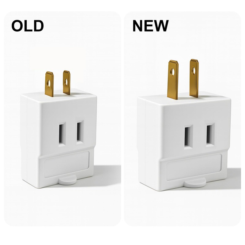 Oviitech Single Receptacle to 3 Outlet Cube Wall Tap,Plug-In Triple