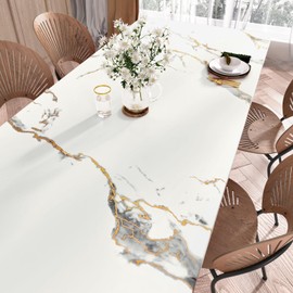Wallercity Thick White/Gold Marble Contact Paper for Table Tops 15.8''x236'' Granite Peel and Stick Countertops Kitchen Wall Paper Vinyl Waterproof Self Adhesive Wallpaper for Cabinets Counter Tops