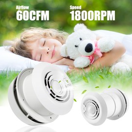 12 Volt RV Exhaust Fan, 60CFM Super Quiet RV Vent Fan, Waterproof ABS RV Ceiling Bathroom Roof Vent for Removing Smoke Odor Moisture Ventilation Marine Boat Yacht Trailer Motorhome