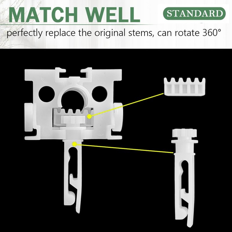 Vertical Blinds Replacement Stem and Gear Used for Headrail, Carrier