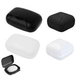 PUERFOCA 4 Pcs Portable Soap Dishs with Lid Set, Leakproof Soap Box for Bathroom, Waterproof Soap Holder for Business Trip and Camp, Soap Case for Shower and Travel Hiking (2 Small, 2 Large)