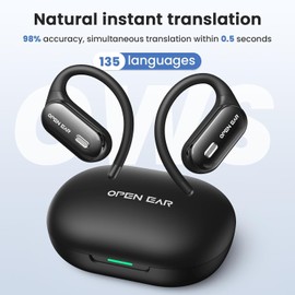 Dwolm AI Language Translation Earbuds, 3-in-1 Bluetooth 5.4 Translator Earbuds, 135 Languages & Accents Translator in Real time, Support Playing Music Calls Ideal for Travel Learning Business