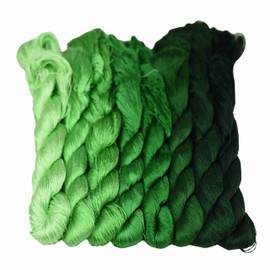 MINGGUXIUYI Natural 100% Silk Thread, Handmade Embroidery Thread Floss 8 Colors 110m Each (103)