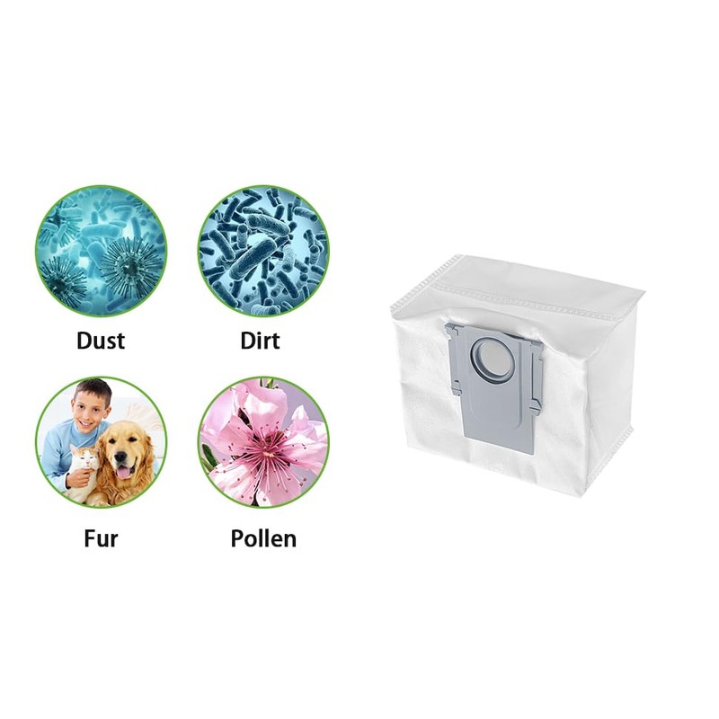 DingGreat Pack of 8 Replacement Vacuum Bags for Roborock S8+/