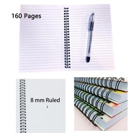 YIHUANYIFA 4pcs Spiral Notebooks School Supplies A5 8mm Ruled 8.3 Inch x 5.9 Inch Hardcover 160 Pages Journals for Work Students Study and Notes (4, Floral)