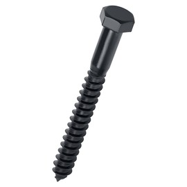 3/8 x 3 Black Hex Head Lag Screws Bolts (10 pcs), 304 Stainless Steel 18/8, Black Oxide Coated, Partial Thread, Deck Screws, Heavy Duty Hex Head Wood Lag Screws, Fayeploo