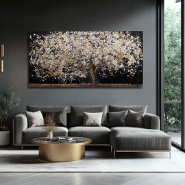 CHUDANHAO Floral Wall Paintings Snow Canvas Prints Landscape Home Decor 29"x58" Large Wall Pictures for Living Room Dining Room Kitchen