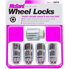 McGard 24210 Chrome Cone Seat Wheel Locks (M14 x 1.5 Thread Size) - Set of 4