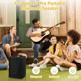 for Bose S1 Pro Bluetooth Speakers Cover, Case for Bose Speaker with Handle Flap, Speaker Cover Protects Speakers When Travelling,Party and at Parties, Waterproof and Dustproof (Simple Model-Black)