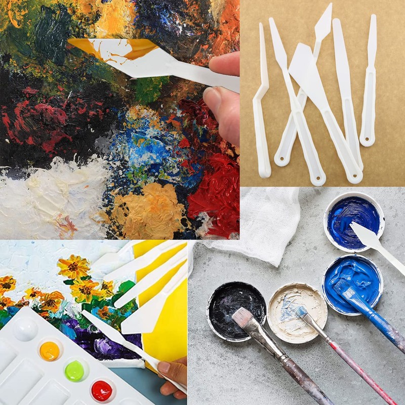 SJZBIN Six Different Styles Plastic Painting Palette Knives Plastic Spatula