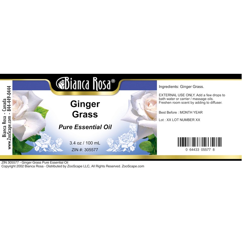 Ginger Grass Pure Essential Oil (3.40 oz, ZIN: 305577) -