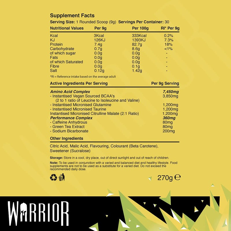Warrior, Amino Blast - 270g - Branch Chain Amino Acid