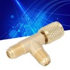 Hztyyier Quick Coupler Tee Adapter SAE Brass Refrigerant Adapter Valve