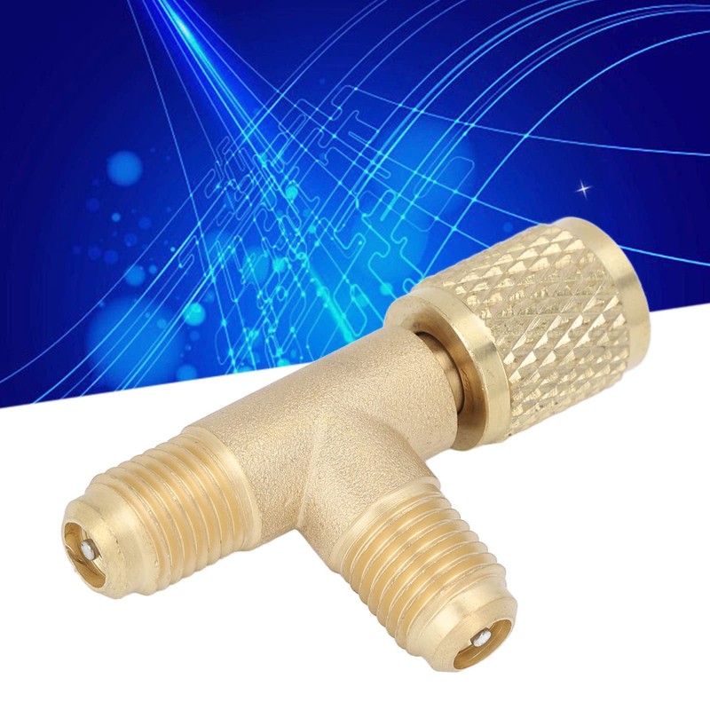 Hztyyier Quick Coupler Tee Adapter SAE Brass Refrigerant Adapter Valve
