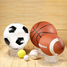 Football Display Stand,Acrylic Basketball Stand Rugby Ball Stand Clear Football Holder Sport Ball Display Case for Home School 12 * 12 * 6.4CM