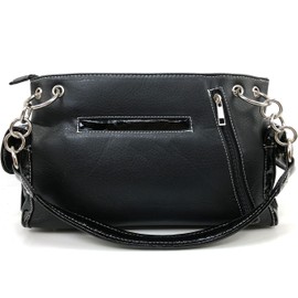 Justin West Fashion Mulitcolor Embroidered Floral Sugar Skull Women Purse Shoulder Handbag Flat Wallet (Black Handbag)