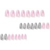 BAOYAALIN French Gradient Pink White Press on Nails Short Medium