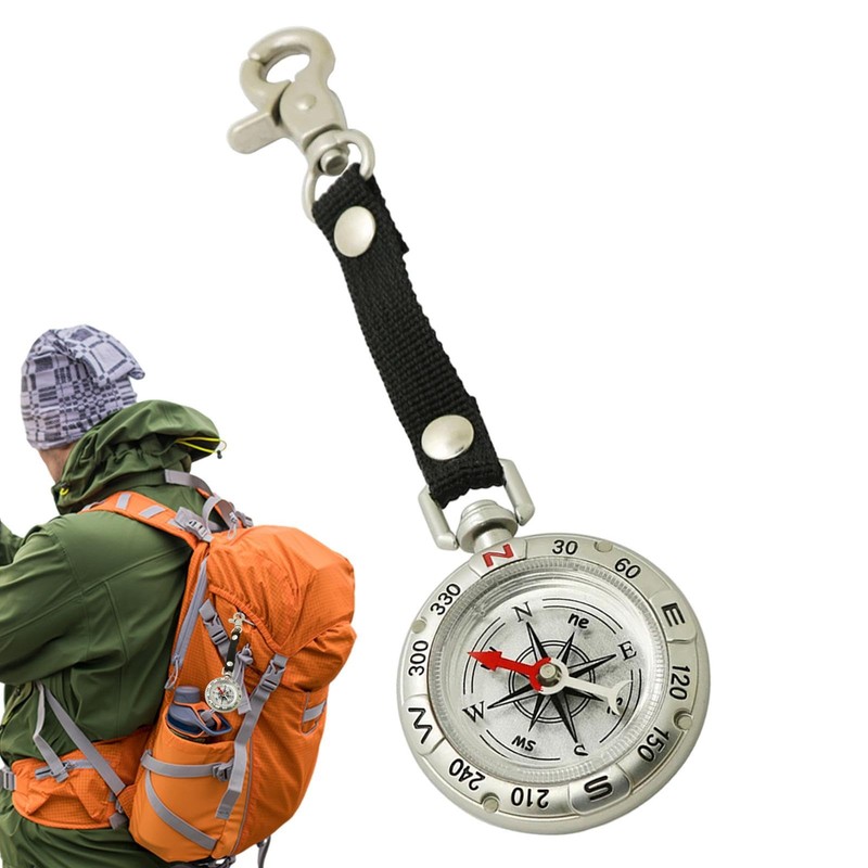 Compass Keychain | Portable Hiking Compass | Hiking Survival Small