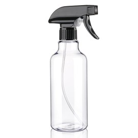 Hethyo Spray Bottles Plastic Spray Bottle for Hair Mist/Stream Heavy Duty Empty Spray Bottles for Cleaning Solutions, Plants, Cooking (16.9oz-BlackClear)
