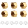 6pcs 3/8'' NPT Brass Pipe Cap, 5/8" ID Brass Compression