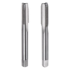 sourcing map 2pcs Metric Hand Tap Set, M10 x 1.5 Taper/Plug Thread Screw Taps, High Speed Steel Hand Threading Tapping Tool Kit