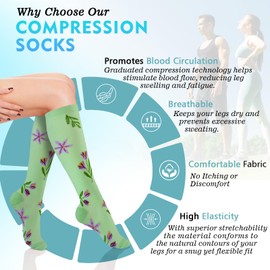 OUIVIAL 6 Pairs Compression Socks for Women Men 20-30mmhg Graduated Support Knee High Socks for Nurse Travel Flight