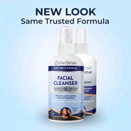 SkinSmart Antimicrobial Facial Cleanser for Breakouts & Blemishes; Hypochlorous Acid Formula Targets Bacteria to Reduce Skin Irritation and Flush Pores Clean, 8 oz Spray, All Ages & All Skin Types
