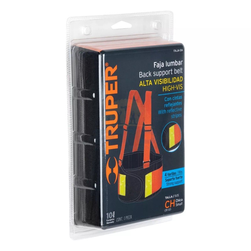 Truper FAJA-SN Orange lumbar belt with high visibility straps, CH