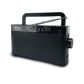 Emerson ER-7004 Lightweight Portable AM/FM Radio with NOAA Weather Band, Digital Tuning, Telescoping Antenna, Compact Design, Battery or AC Powered for Home, Travel, and Outdoor Use