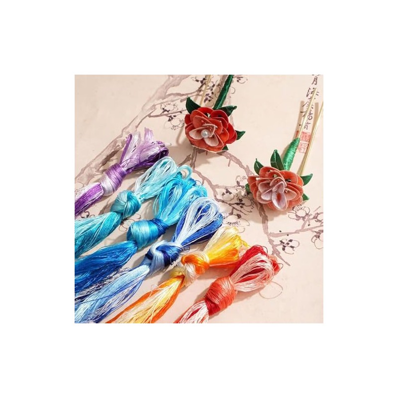 8PCS 20M Embroidery Thread Mulberry Silk Cross Stitch Threads Embroidery
