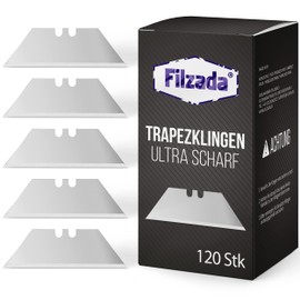 Filzada Filzada? 120x PROFI Trapezklingen fr Teppichmesser - Ultra scharfe Teppichmesser Klingen - 0,6 mm stark