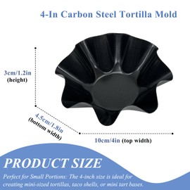 Urxirha 4 Pack Taco Bowl Shell Maker, 4-Inch Salad Bowl Maker Molds, Non Stick Tortilla Maker for Cooking
