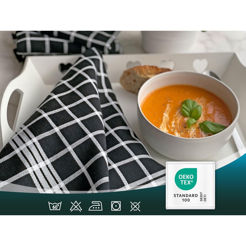 ZOLLNER Set of 5 Tea Towels, 50 x 70 cm,
