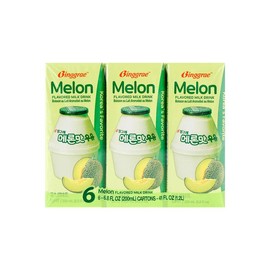 BINGGRAE Korean Banana Flavored Milk - 6 Packs* 6.76fl oz 4 Flavors to Choose [Korea’s No 1 Classic Banana Milk] - Drink Packaged Milky Dairy - Specification: Melon Milk