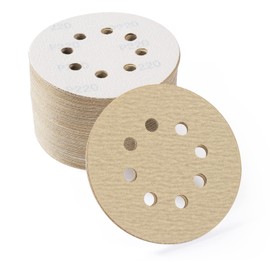 S SATC Sanding Disc 5 Inch 8 Hole 220 Grit Sandpaper Hook and Loop Sanding Discs 220 Grit Random Orbit Sandpaper 100 PCS for Fine Surface Sanding and Polishing