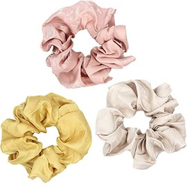 Shidara Shiny Satin Scrunchies for Hair, Hair Scrunchies for Women, Scrunchy Hair Bands, Hair Bobbles | Multi | Set of 3
