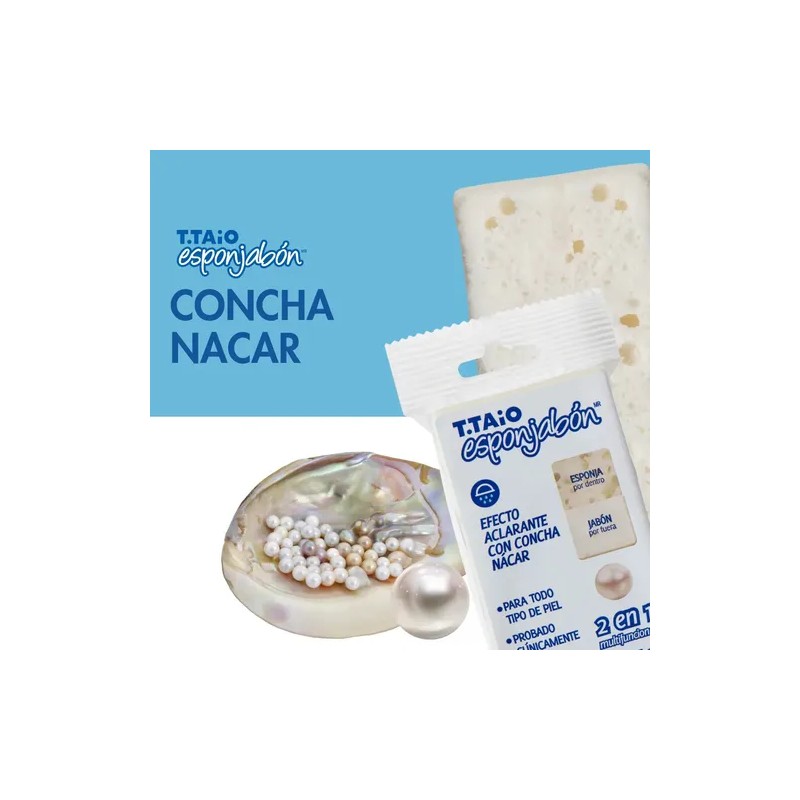 Esponjabon de Concha Nácar Aclarante 2 en 1 T.Taio. Reduce