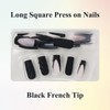 MISUD Press on Nails Long Square Fake Nails Matte Glue