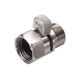 ChuangTim Brushed Nickel Water Flow Control Valve, 1/2" Shower Head Flow Control Valve, Brass Shut Off Valve for Handheld Shower, Water Pressure Regulator Replacement for Shower System