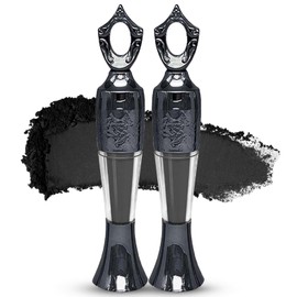 Kohl Powder Eyeliner, Kohl Eyeliner Black - Handmade Smudge Proof Eyeline-r, Natural Blac-k Eye-liner Cream Powder, Waterproof Ey-eliner For Eye Make-Up - Intense Color & Definition (Black, 2 Pack)