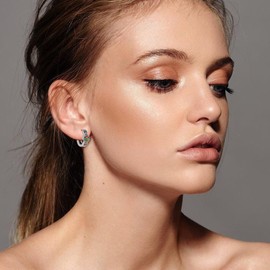 Huggie Hoop Earrings Sterling Silver Baseball/Celtic Knot Earrings Softball Irish Celtic Jewelry Gifts for Women, Sterling Silver, No Gemstone