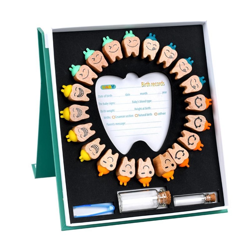 Wooden Baby Teeth Keepsake Box Teeth Saver Box Kids Deciduous