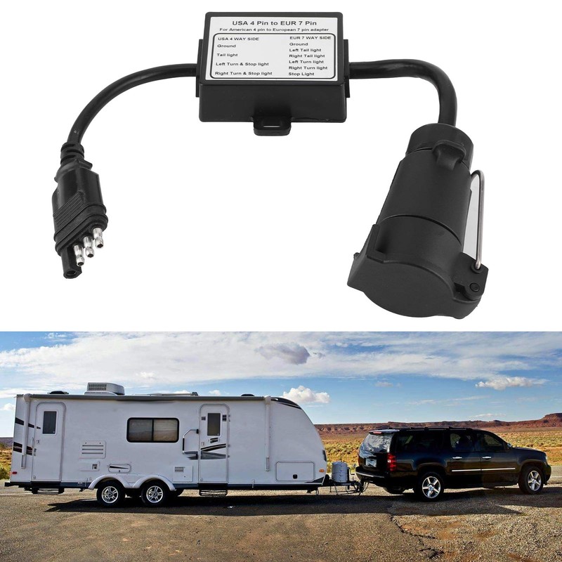 US to EU Trailer Light Converter, 4 Way Flat Connector